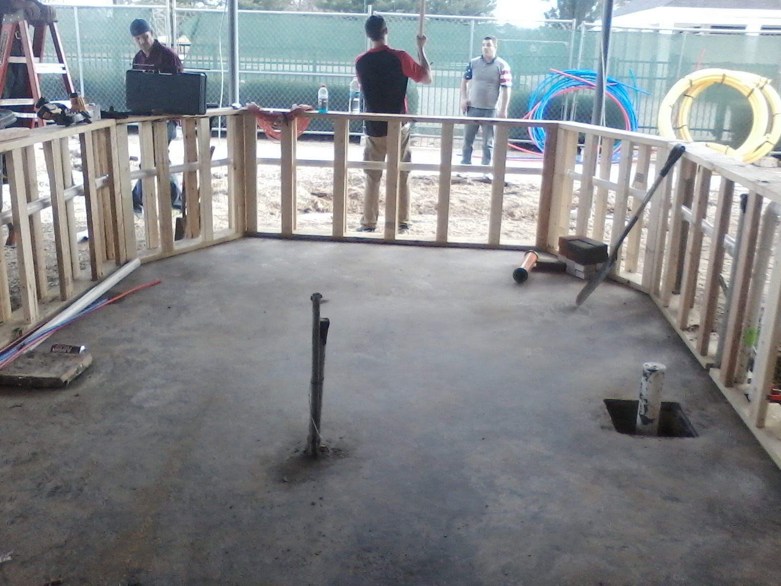 Big Spring, framed structure plumbing rough-in