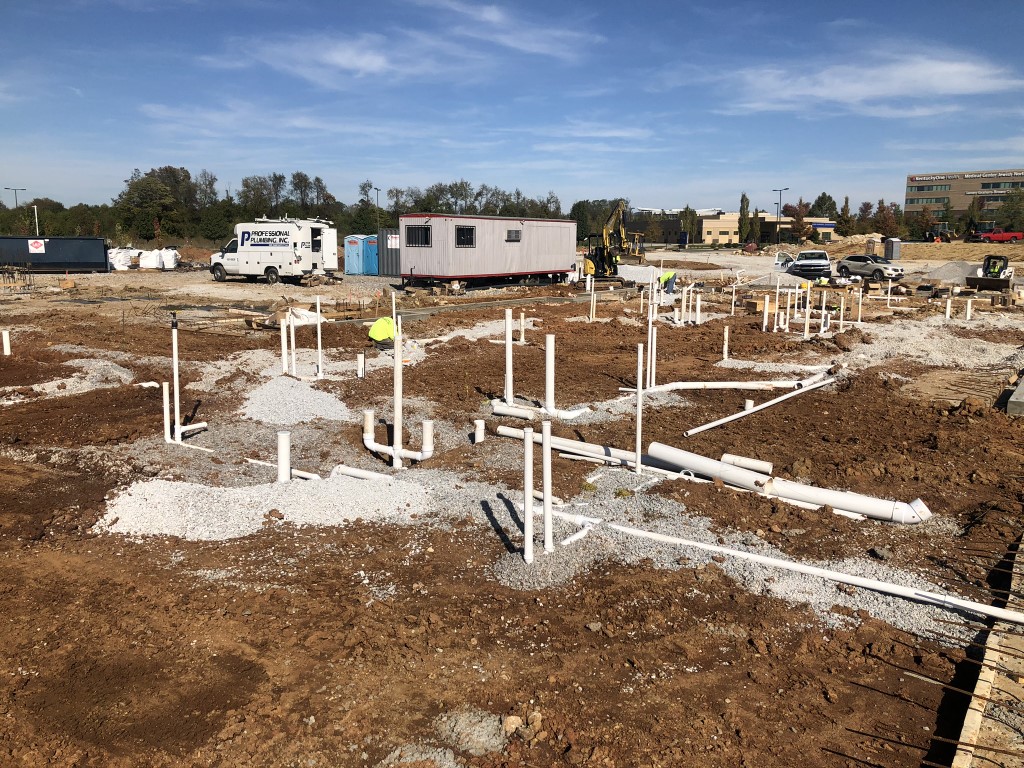 Residence Inn, underground PVC stub-ups