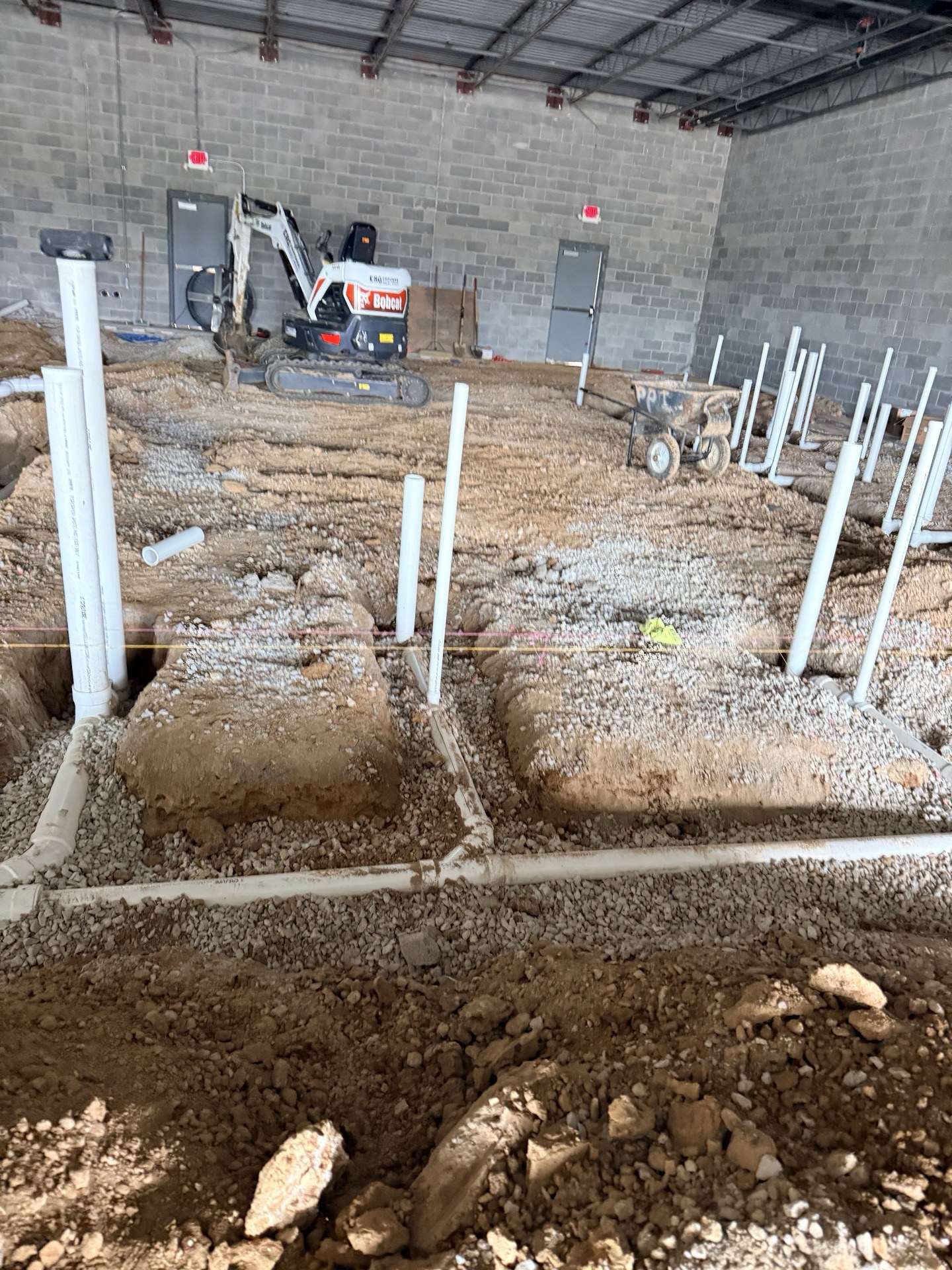 Tupelo Honey, underground PVC rough-in